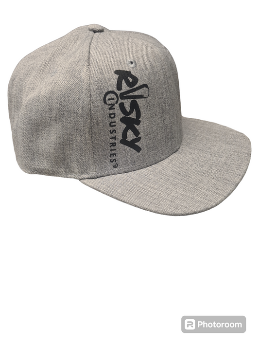 r!sky flat peak cap grey marle